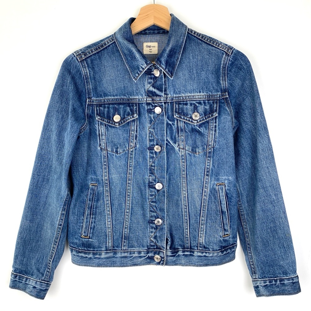 GAP 1969 Denim Icon Jacket in Saddle Blue